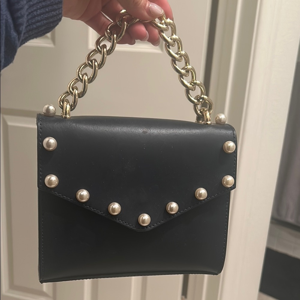 Black and Gold Chain Women's Bag